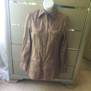 EUC Sz S Bebe Brown Button down shirt